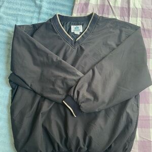 Used L Plain Black Outdoor World Nylon Pullover